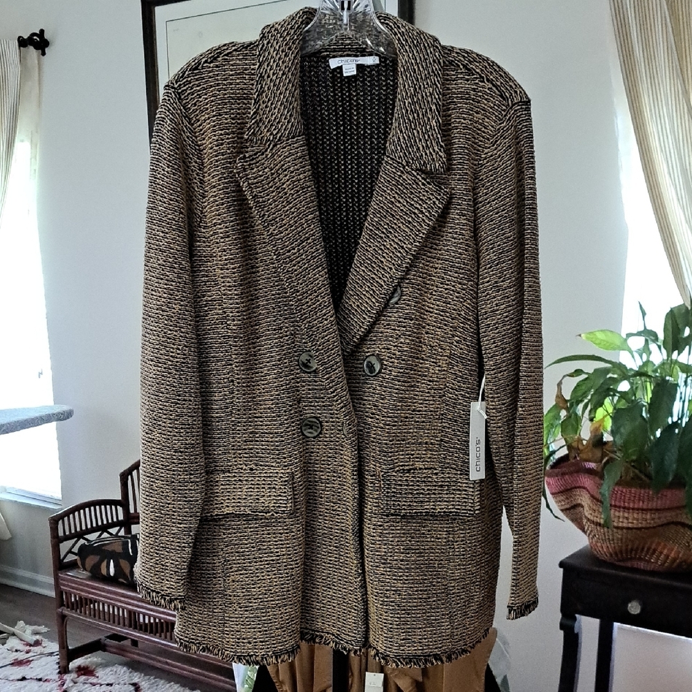 NWT Chico's Tweed Sweater/Jacket